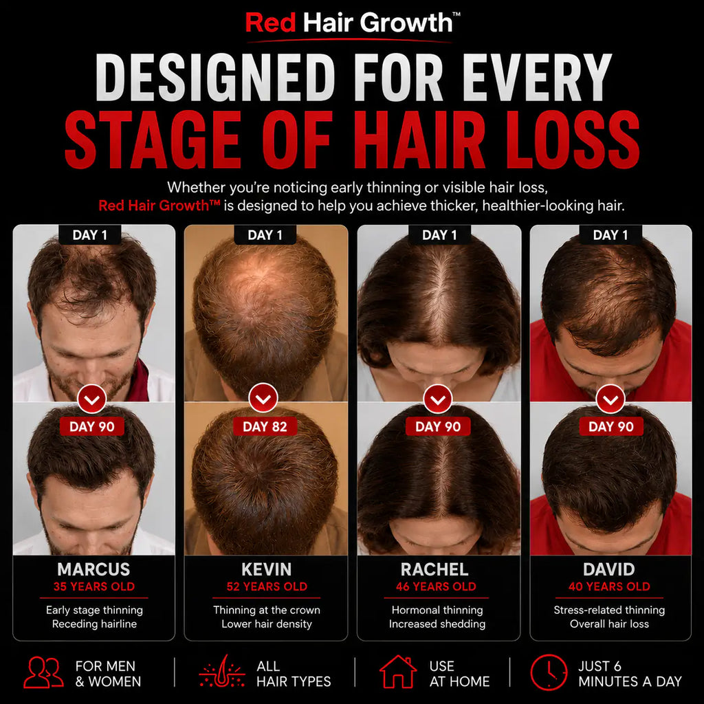 Red Hair Growth Cap - Light Therapy Technology