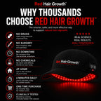 Red Hair Growth Cap - Light Therapy Technology